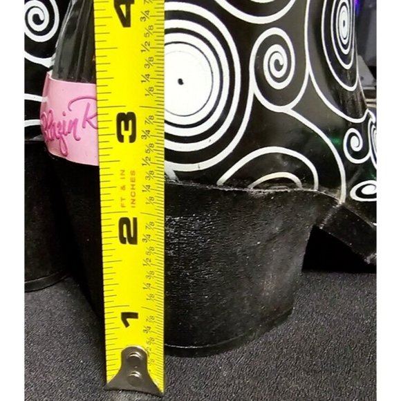 BLAZIN ROXX Layla Sz 7 Rain Boots Black White Outdoor Chore Cowgirl Boot 58106 - Picture 12 of 16